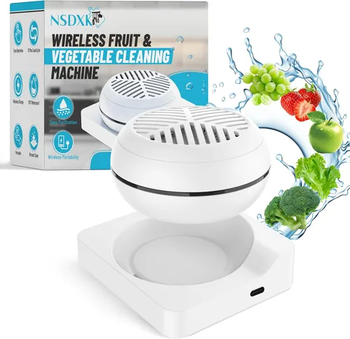 Vista 10 de Lavadora de frutas y verduras, dispositivo limpiador de frutas y verduras, portátil USB inalámbrico Veggie Wash con tecnología de purificación
