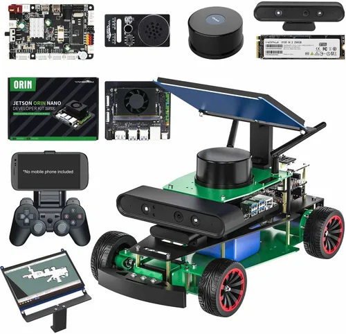Vista 23 de Yahboom ROS2 Python Programación Robot Car con Jetson Nano Robot AI Voice Module, pantalla de 7 pulgadas, compatible con navegación SLAM Mapping Ult
