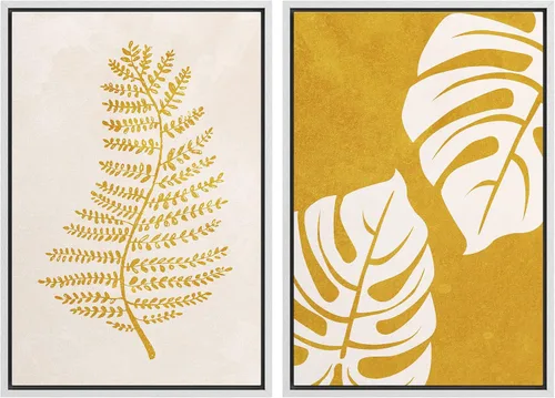 Vista 40 de SIGNWIN Lienzo enmarcado para pared, juego de arte con anillos de árbol de bosque grunge en blanco y negro, ilustraciones de naturaleza silvestre