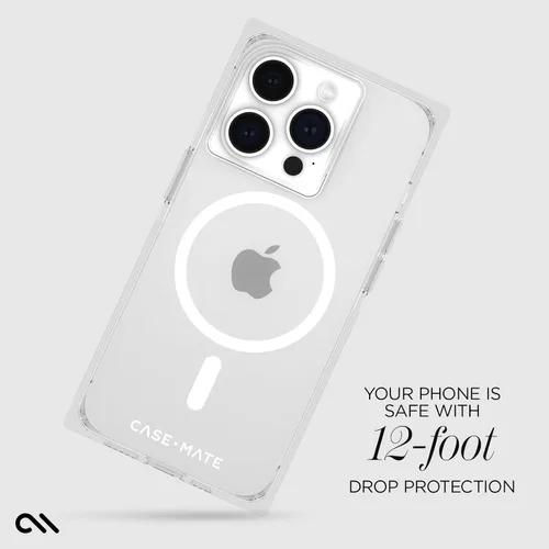 Vista 3 de Case-Mate BLOX - Funda transparente para iPhone 15 Pro, protección contra caídas de 12 pies, compatible con MagSafe, antiamarilleamiento, cubierta