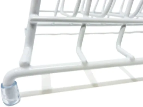 Vista 5 de Huji Soporte para platos, ollas, sartenes, tapa, organizador para gabinete, despensa o encimera de cocina (uno, blanco)