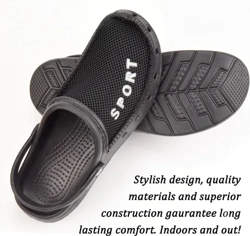 Vista 2 de Roxoni Zuecos deportivos de goma para hombre con parte superior de malla transpirable