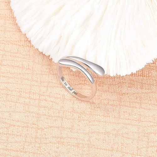 Vista 4 de Fookduoduo - Anillo de plata esterlina 925, joyas ajustables, anillos abiertos para mujeres y niñas
