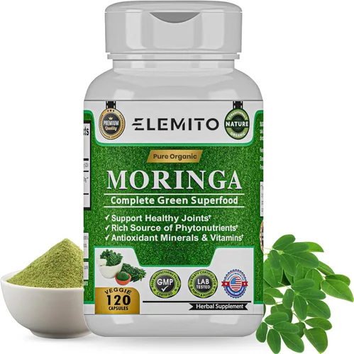 Vista 9 de Cápsulas de moringa, polvo de hoja pura, superalimento verde, energía, metabolismo y apoyo inmunológico, sin OMG, vegano, sin gluten