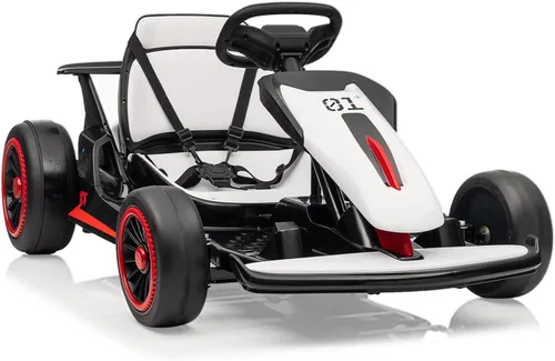 Vista 12 de Litake Go Kart eléctrico para niños de 24 V, batería de 7 Ah para niños de Negro
