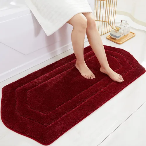 Vista 9 de COSY HOMEER Alfombras de Baño Extra Gruesas para Baño - Juegos de Alfombras Antideslizantes de Lino de Baño Suave Felpa 100% Poliéster Fuerte Sala