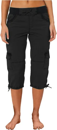 Vista 44 de Pantalones capri tipo cargo para mujer, ligeros, de secado rápido, atléticos, para verano, casuales, con bolsillos