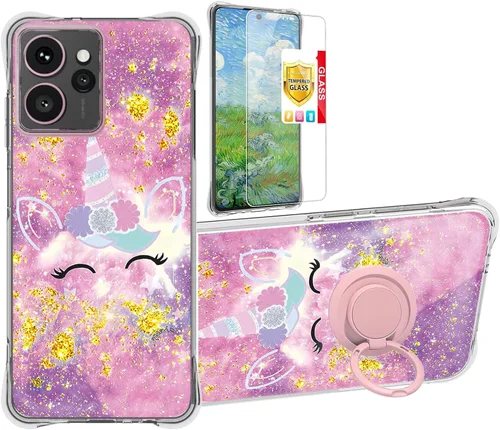 Vista 147 de jioeuinly JSF-DJS - Funda compatible con Nothing Phone 2a con protector de pantalla de vidrio templado, policarbonato duro + silicona suave, soporte
