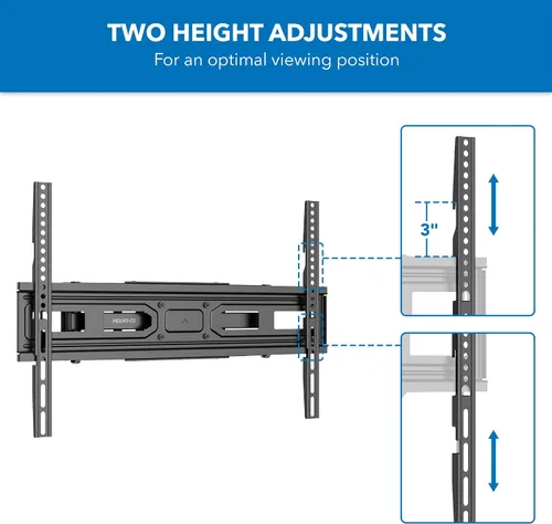 Vista 7 de Mount-It! Soporte de pared para TV de movimiento completo con brazos dobles resistentes, extensión de 14 pulgadas y compatible con televisores de 37