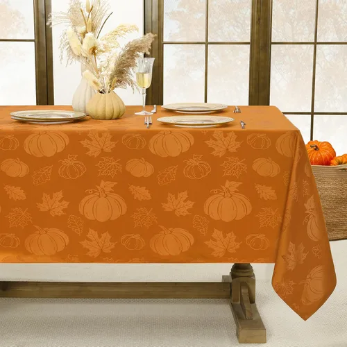 Vista 8 de Softalker Mantel cuadrado de jacquard de Navidad, mantel impermeable de damasco vintage de invierno, mantel de tela de poliéster con acebo de Verde