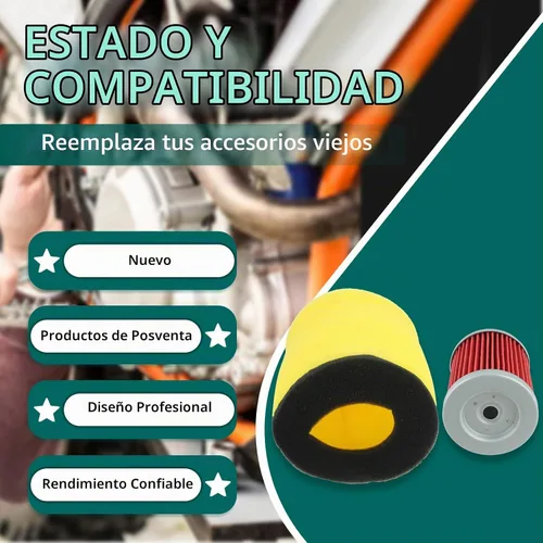 Vista 2 de AUTOKAY Filtro de aceite de aire para Suzuki 1987-2001 Quadrunner 250 2x4