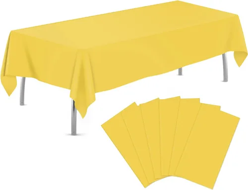 Vista 36 de tujol Paquete de 6 manteles de plástico de 84 pulgadas, manteles redondos desechables, manteles de plástico para fiestas