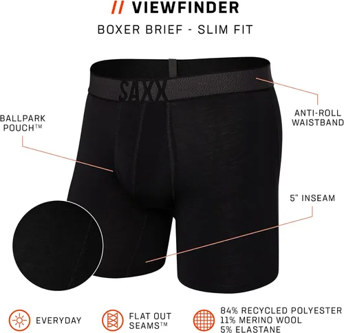 Vista 6 de SAXX Ropa interior para hombre VIEWFINDER Boxer calzoncillos con soporte de bolsa BallPark integrado Core