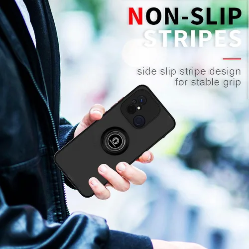 Vista 8 de QUIETIP Funda compatible con Xiaomi Redmi 12C / Redmi 11A con protector de pantalla, TPU + policarbonato duro a prueba de golpes, anillo magnético