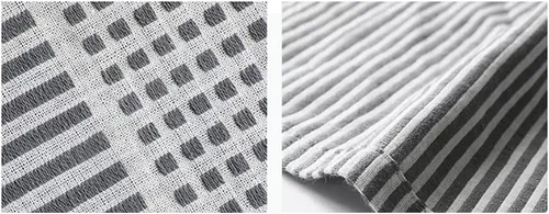 Vista 3 de Fennco Styles Mantel moderno de algodón tejido a rayas de 40 pulgadas de ancho x 55 pulgadas de largo, mantel rectangular con textura blanca