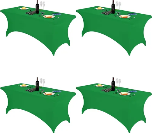 Vista 40 de FORLIFE - Funda de mesa de elastano, mantel ajustado de 4 pies para mesas rectangulares, funda elástica para patio, universal para bodas, banquetes
