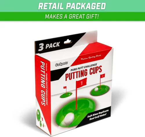 Vista 6 de GoSports Pure Putt Challenge - Juego de 3 tazas para poner en interiores y exteriores
