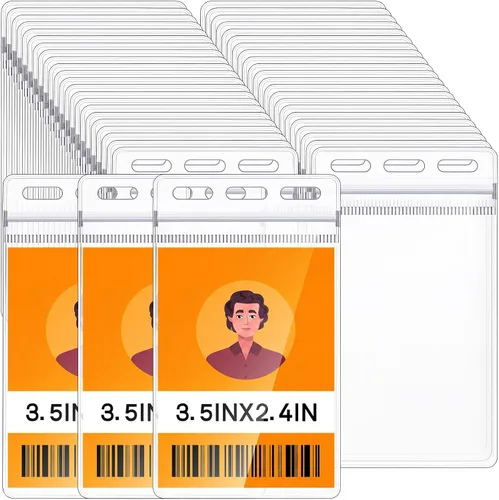 Vista 10 de Patelai 50 fundas protectoras de plástico de 3 x 4 pulgadas, fundas protectoras de vinilo transparente para tarjetas de credencial, fundas