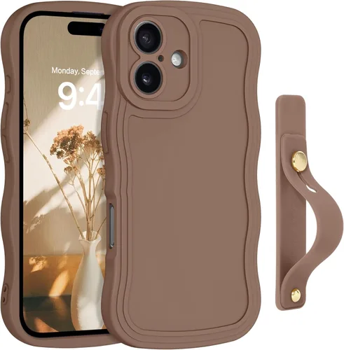 Vista 34 de GUAGUA Funda para iPhone SE 2022/2020, Funda para Teléfono iPhone 7/8 Diseño Lindo de Forma de Onda Rizada TPU Suave con Correa de Muñeca Soporte