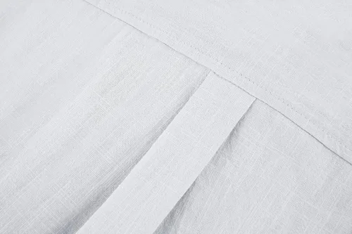 Vista 6 de Hestenve Guayabera - Camisas casuales de lino de algodón con botones y manga corta para hombre camisa hawaiana cubana de verano para la playa