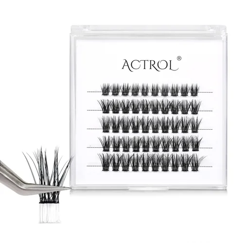 Vista 36 de ACTROL Pestañas de anime con forma de pluma, extensiones de racimo de pestañas naturales de manga individual