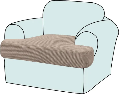 Vista 17 de Funda elástica para sillón con cojín en forma de T, funda de cojín individual para cojín de silla en forma de T, protector de tela jacquard gruesa