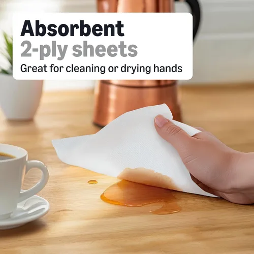 Vista 3 de AmazonCommercial Toallas de papel de cocina blancas de 2 capas Adapt-a-Size (SOFI-056) A granel Adapt-a-size Envueltas individualmente