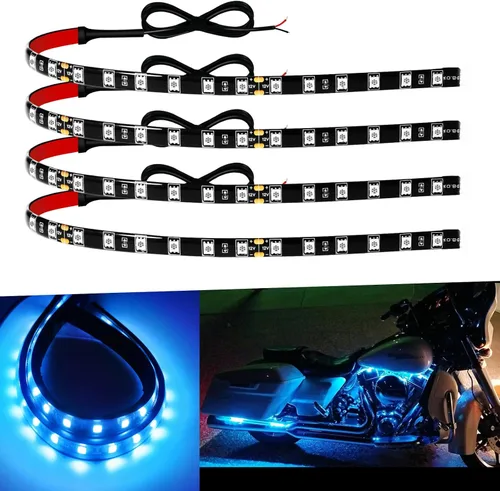 Vista 17 de Keiurot - Tira de luces LED azules de 12 V para automóviles, conectables de 12 pulgadas, paquete de 4 unidades IP68 Waterproof Flexible for Cars
