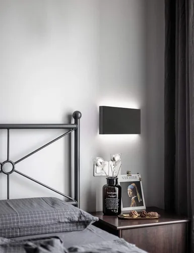 Vista 6 de Joosenhouse Lámparas de pared LED negras para pasillo de 10W, apliques de pared modernos arriba y abajo para peldaños junto a la cama, accesorios