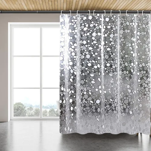Vista 15 de Forro de cortina de ducha, cortinas de ducha 100% impermeables de Peva con 3 imanes inferiores pesados y 12 ojales a prueba de óxido, forro de ducha