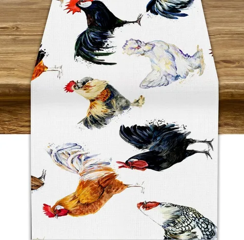 Vista 28 de Camino de mesa de estilo rústico retro, decoración de mesa de cocina, sala de estar, comedor, para el hogar, con diseño de osos, alces, ciervos