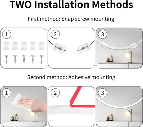 Vista 8 de Tira de luz LED de neón inteligente IC de 6.56 pies, tira de luz LED con aplicación/control remoto, cambio de color, sincronización de música, tira