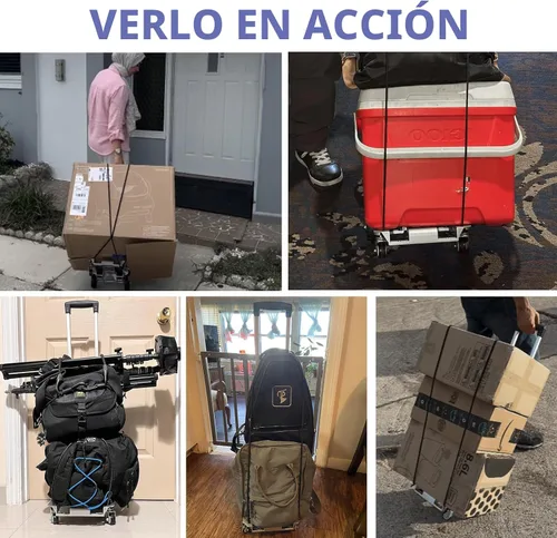 Vista 4 de KEDSUM - Carretilla de equipaje de utilidad de 270 libras con 4 ruedas, carretilla de mano de aluminio 100%, carretilla plegable con ruedas
