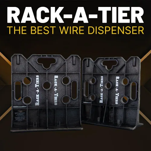 Vista 2 de Rack-A-Tiers Dispensador de alambre - Estante de carrete de alambre para electricista, dispensador de cable multiusos, estante de alambre eléctrico