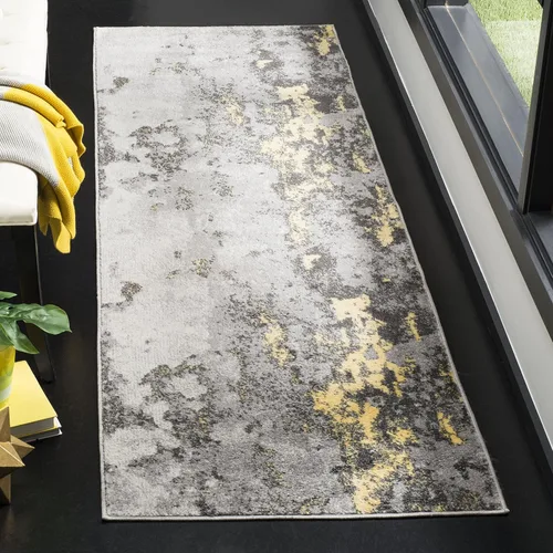 Vista 43 de SAFAVIEH Adirondack Collection - Alfombra decorativa, 2 pies 6 pulgadas x 4 pies, verde y gris, diseño abstracto moderno, no desprende pelusa