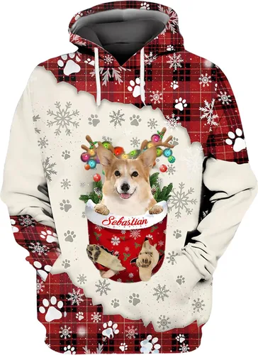 Vista 19 de Sudadera con capucha 3D personalizada para perro, diseño de perro con nombre personalizado, sudadera con capucha de perro de amor, camisa de perro