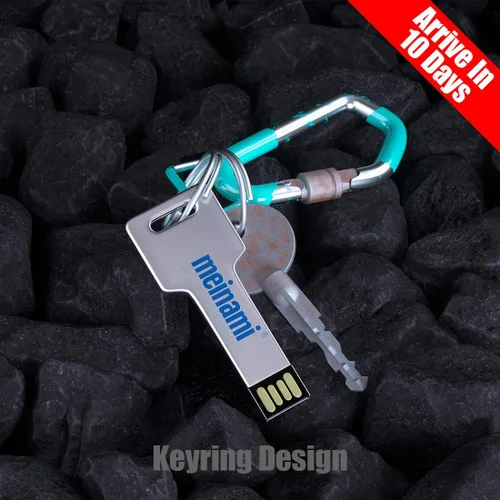 Vista 4 de Memoria de metal personalizada con forma de llave USB, memoria de metal personalizada, paquete de 25