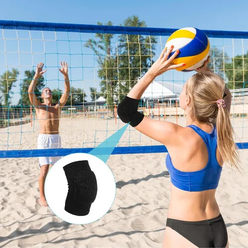 Vista 5 de 1 par de coderas, protector de codo de voleibol, protector de codo transpirable anticolisión, almohadillas de esponja para fitness, baloncesto