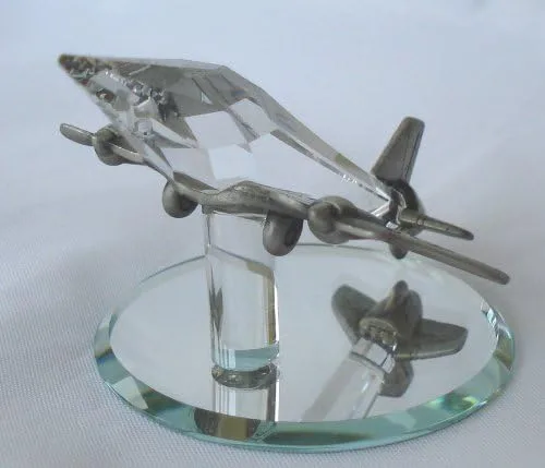 Vista 4 de Avión de peltre y cristal fabricado con cristal