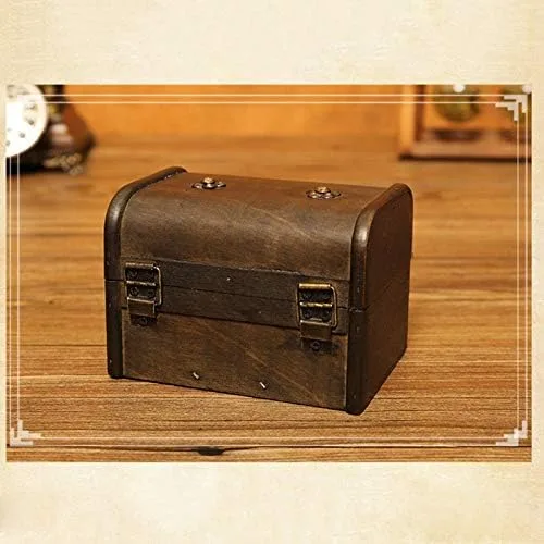 Vista 6 de Smala Elegante caja de almacenamiento de joyas piratas de madera para organizador de madera