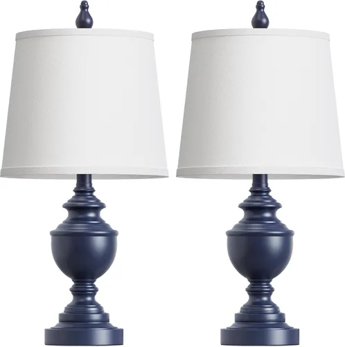 Vista 2 de PARTPHONER Juego de 2 lámparas de mesa retro, lámpara de noche para dormitorio, lámparas de mesa rústicas de granja para sala de estar, lámparas