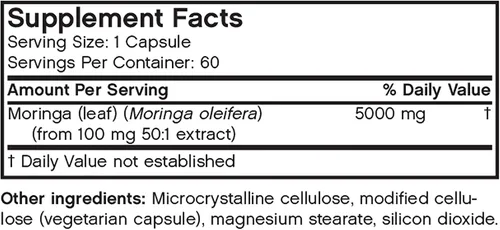Vista 8 de FutureBiotics Moringa 5000 mg 60 Vegetarian Capsules