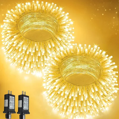 Vista 11 de Guirnalda de 200 luces LED conectables con control remoto, luces de Halloween para exteriores