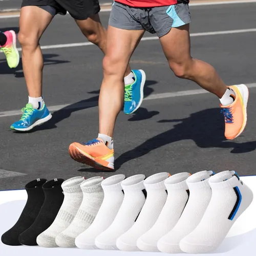 Vista 6 de Croknit 25 pares de calcetines tobilleros para hombre, calcetines deportivos acolchados para hombre, transpirables, para senderismo, deportes