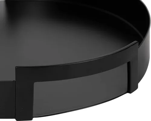 Vista 8 de Kate and Laurel Myo - Bandeja redonda moderna de metal, 15 x 15 pulgadas, color negro, bandeja circular decorativa para almacenamiento y exhibición
