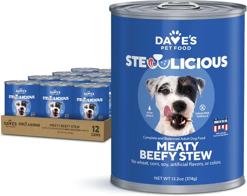 Vista 15 de Dave's Pet Food Stewlicoius - Alimento húmedo para perros sin cereales (Turkey & Sweet Potato en salsa), fabricado en Estados Unidos naturalmente