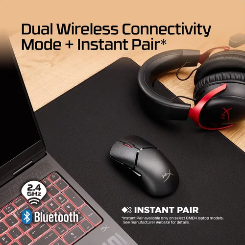 Vista 7 de HyperX Pulsefire Saga Pro Ratón Inalámbrico para Juegos (Negro)