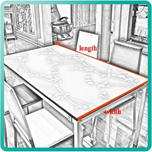 Vista 6 de Protector de mesa de PVC transparente para mesas de comedor, cubierta de plástico transparente fuerte, almohadilla impermeable lavable, grueso 0.118