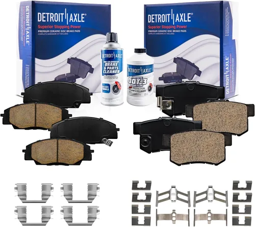 Vista 123 de Detroit Axle - Pastillas de Freno Delantero Izquierdo Reemplazo de Pinza de Disco para Dodge Ram 1500 Dakota Mitsubishi Raider - Juego de 3 piezas
