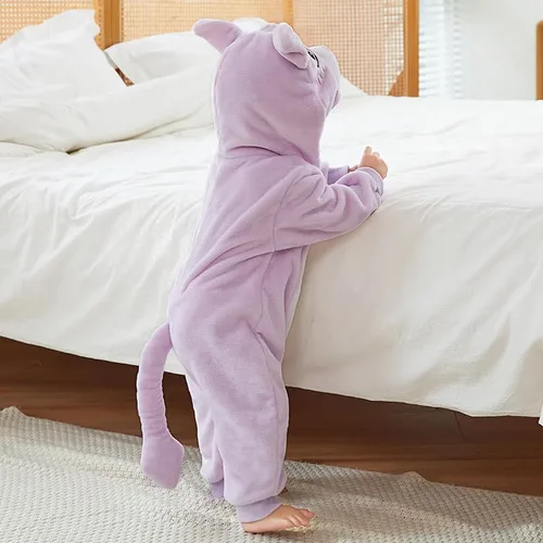 Vista 6 de zixuan Lindo traje de Navidad con temática de animales para bebé, traje de Navidad para bebé, ropa mullida, regalo de Navidad